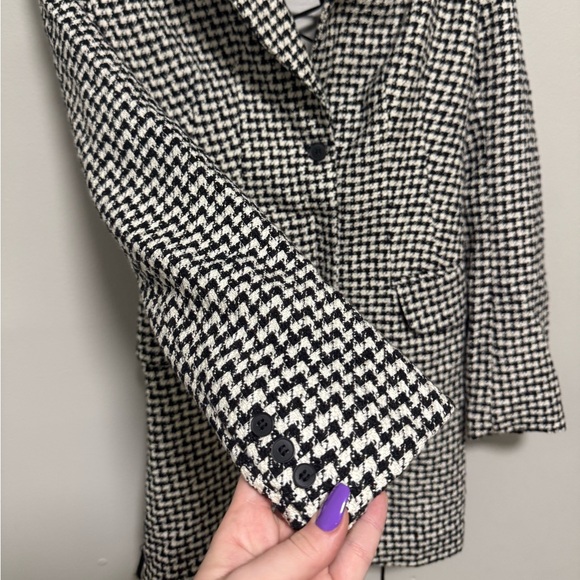 Zara Houndstooth Black and White Open Back Blazer Dress - Picture 7 of 11